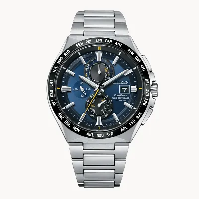 World Chronograph A-T Blue Dial Super Titanium Bracelet AT8234-85L World Chronograph A-T Blue Dial Super Titanium Bracelet AT8234-85L
